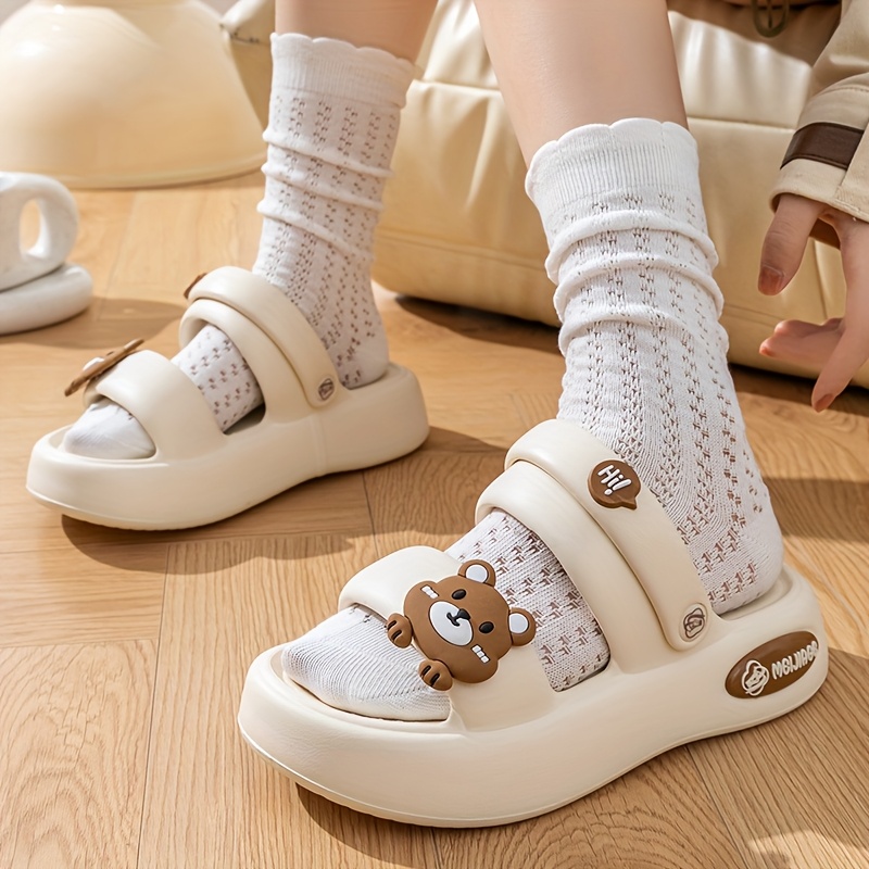 cute cartoon bear womens summer slides non slip soft sole Temu