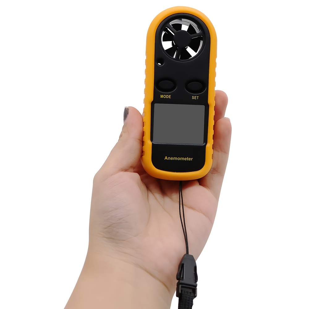 TEMU Handheld , Lightweight Digital , Wind Speed Thermometer With Digital Lcd Display, Suitable For Kite Flying, Meteorology, Fishing, Surfing
