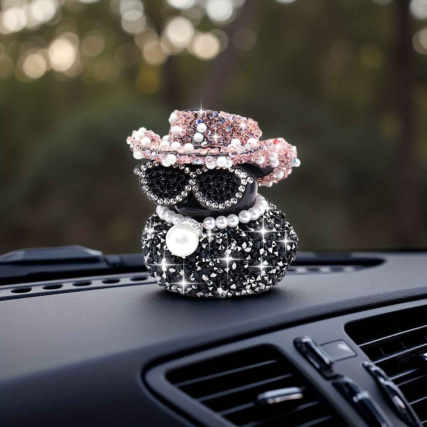 TEMU Humorous Dashboard Decorations Featuring A Black Duck, Perfect As Gifts For The Office Or Additions