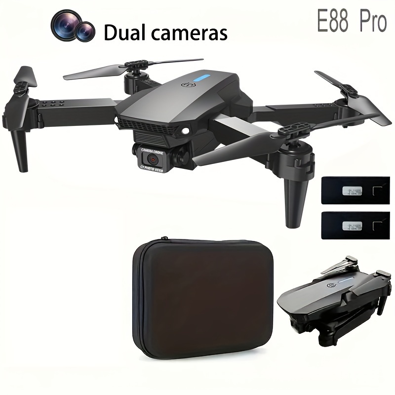 E88 Drone One-click Return WIFI Connection Aerial Drone Optical Flow  Stabilization Four-rotor Indoor And Outdoor Outdoor Support For Downloading  Photos And Recording Videos Cheap RC Remote Control 