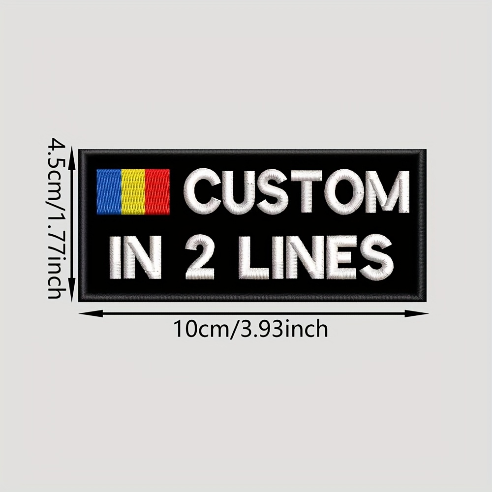 TEMU 1 Custom-made Tactical Embroidered Patch Of The Romanian Flag, Personalized With Of Name Text, Featuring Heat-activated Adhesive And A