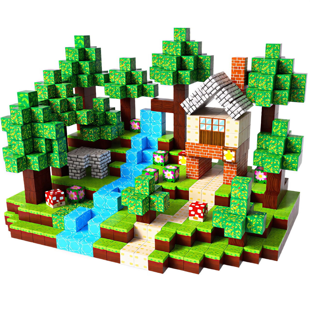 Magnet Building Tiles, Creative DIY STEM Educational Toy Set