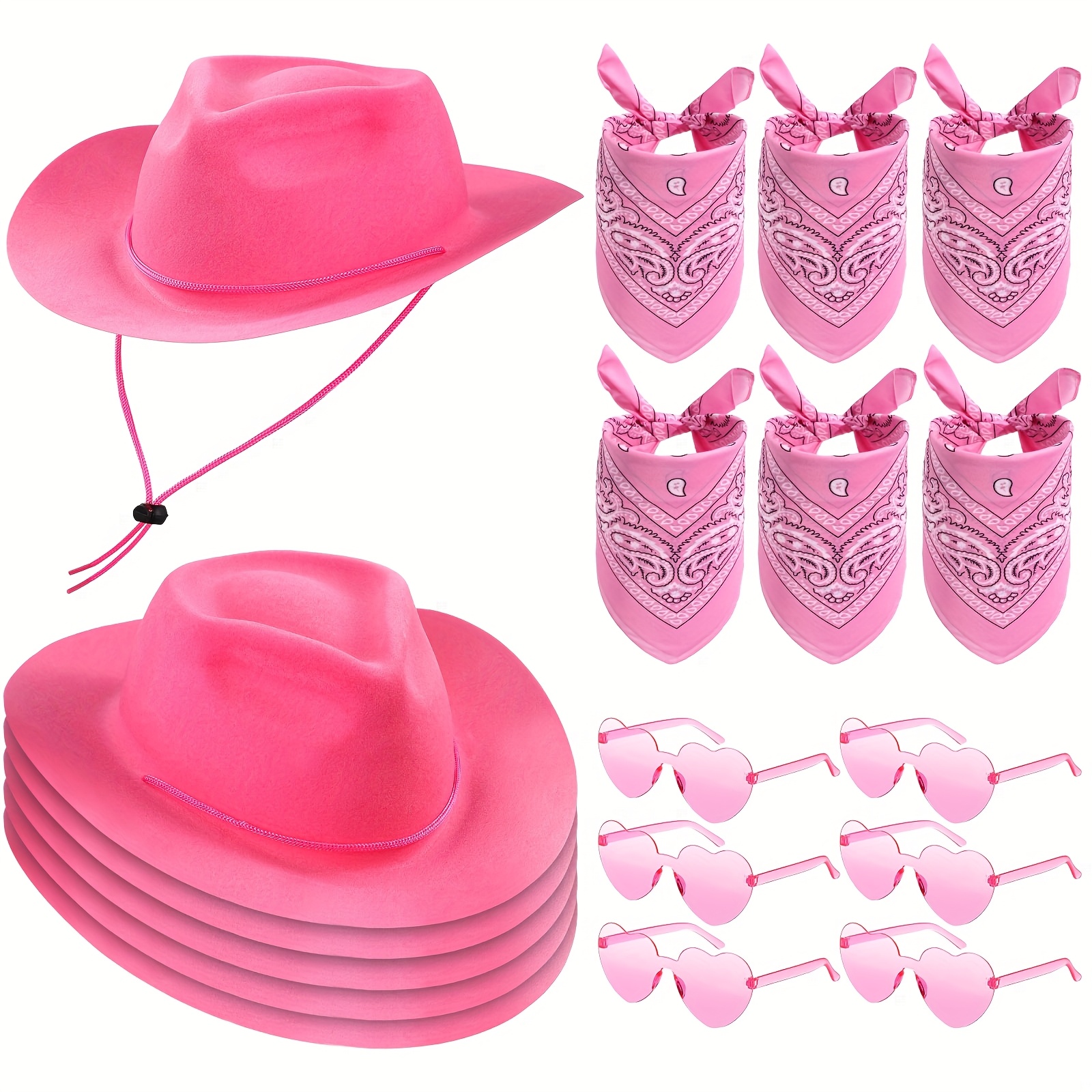 18pcs western cowboy plastic hat set 6 hats 6 - Temu display picture 1