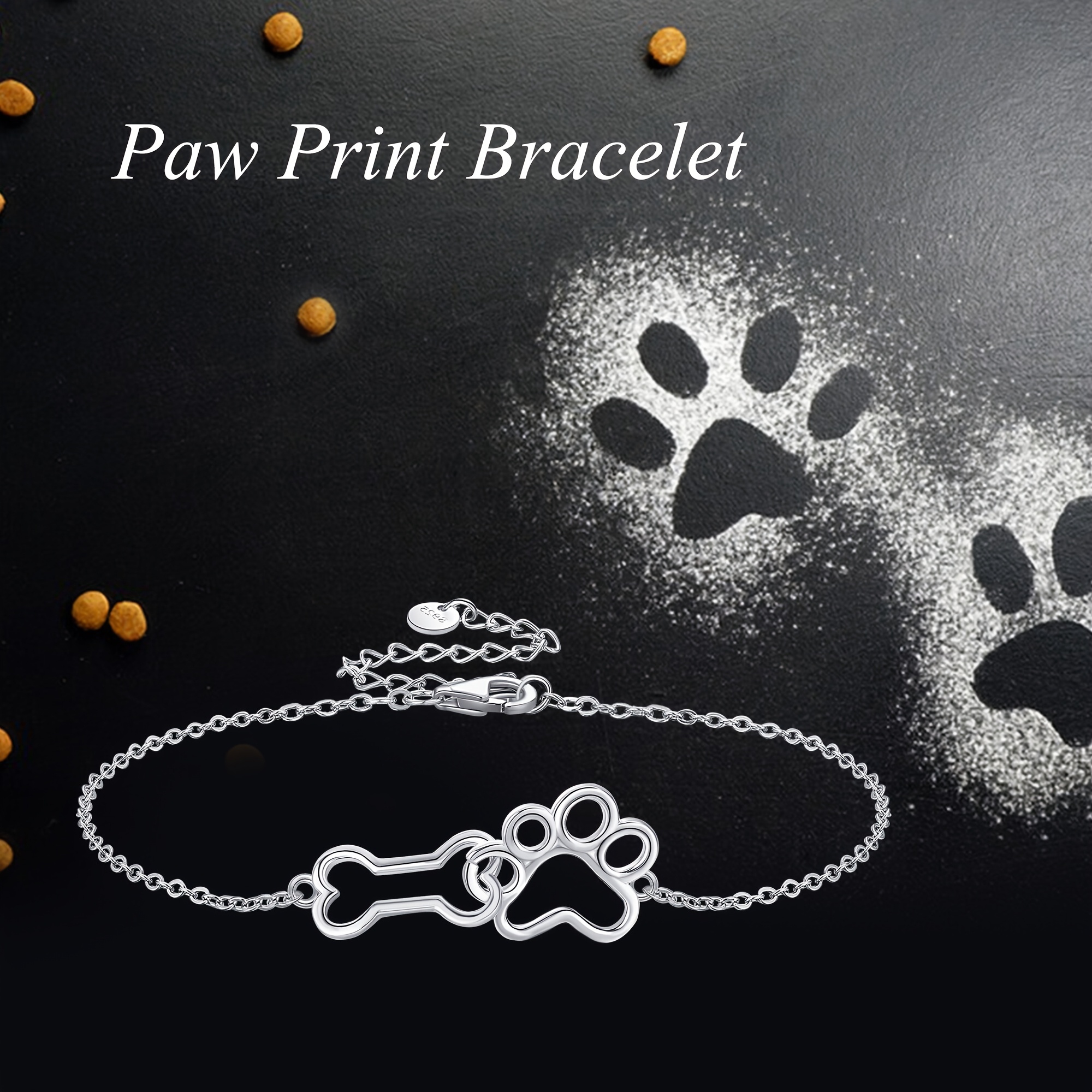 S925 Silver Paw Print Bracelet for Women