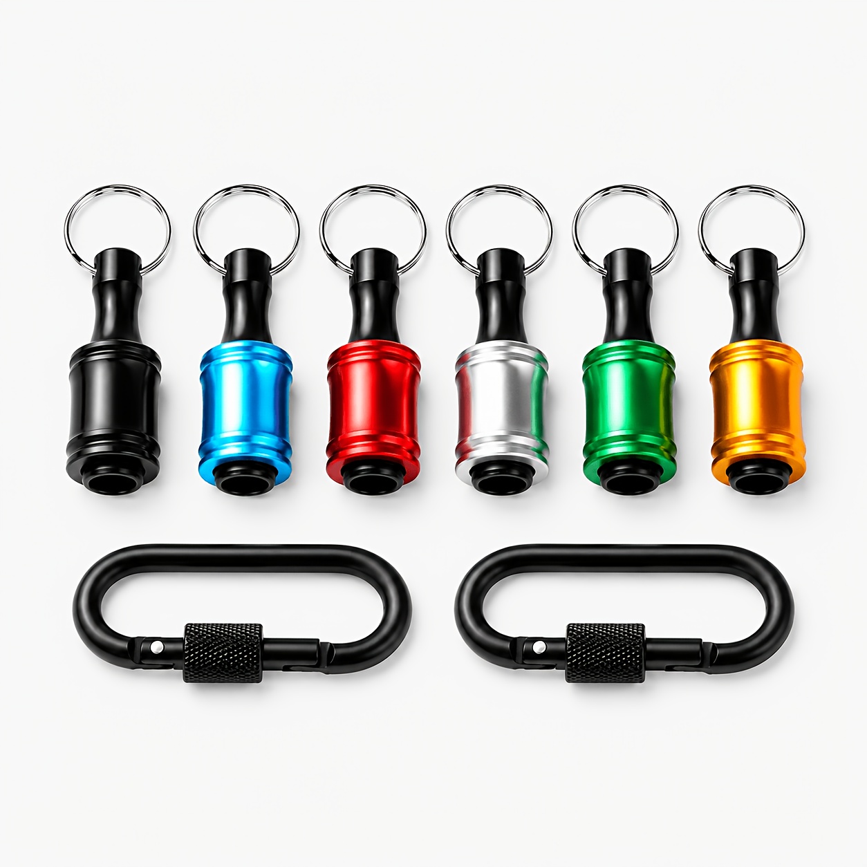 TEMU 6pcs Drill Bit Holder Keychain Set, Portable Drill Bit Storage Clip Organizer With Magnetic Bit Holder, Carrying Key Ring For Screwdriver Bits,