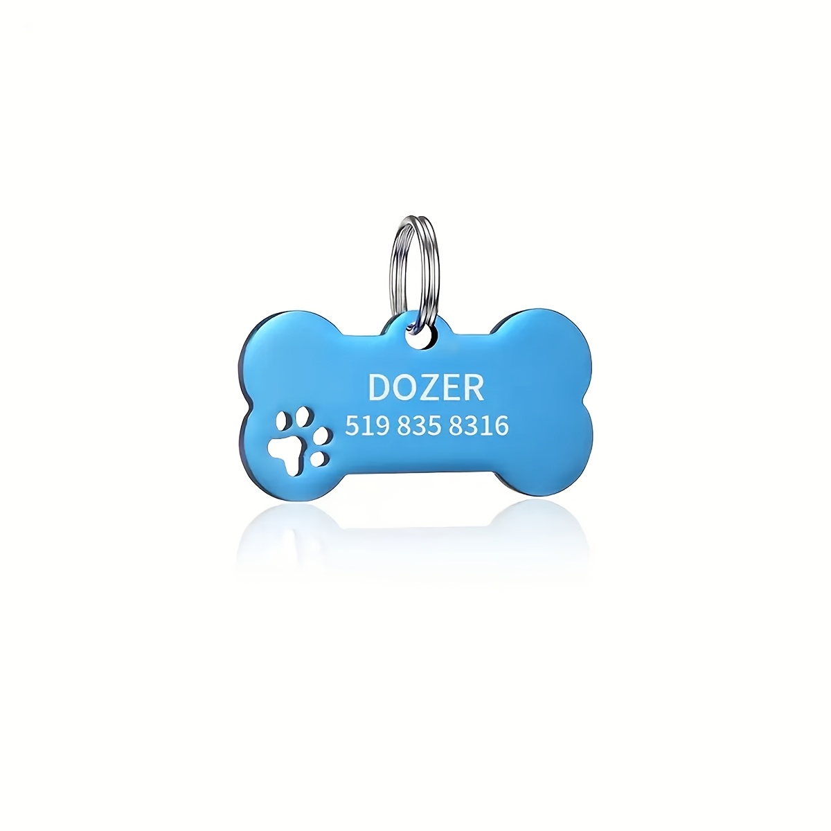 TEMU Customized Pet Additions Dog Tags, Hollowed Paw Tags, Engraved Names And Contact Numbers To Prevent Pets From Losing Stainless Steel Information