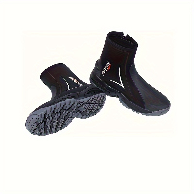5mm neoprene surf booties for diving   water shoes feature   and blind stitched construction suitable for   men and women   are designed for rain and come with a rubber sole and side zipper     like sailing