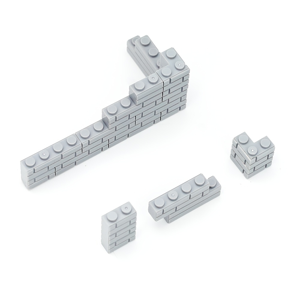 1010pcs Light Gray Wall Texture Building Bricks MOC Set