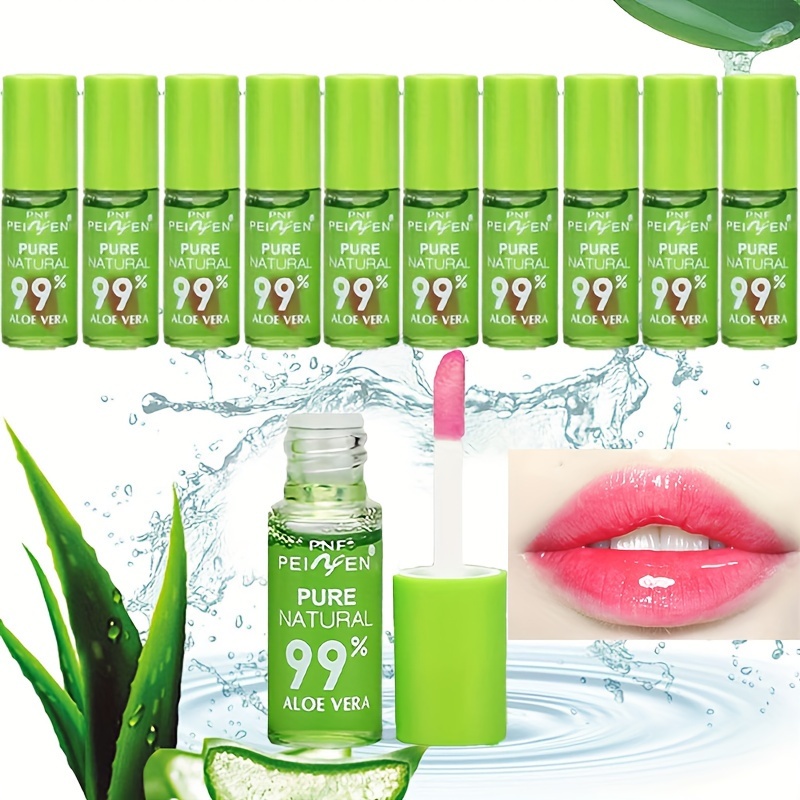 

10 Pcs Aloe Vera Lip Gloss Moisturizing Nourishing Hydrating Lip Oil For Dry Lip Care