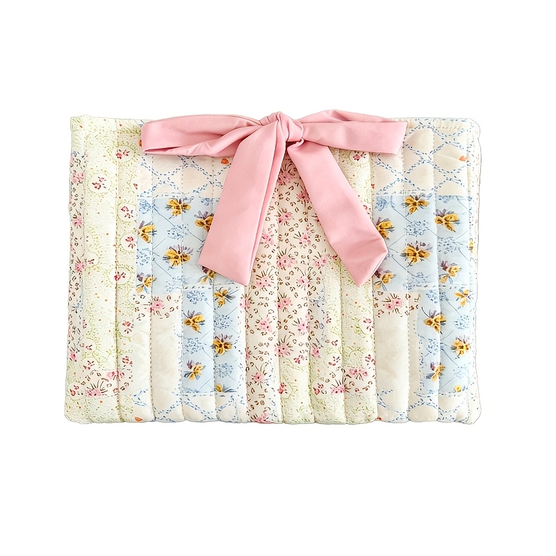 TEMU 1 pieza Bolsa multifuncional acolchada con y flor para almacenamiento de libros y maquillaje - Gran capacidad, adecuada para viajes, uso diario,