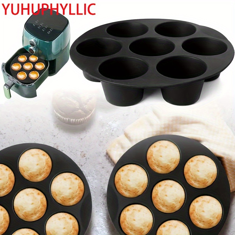 

Yuhuphyllic Silicone Baking Molds For Air Fryer, 1pc Pancake Cup Mold For Baking, Silicone Cupcake Liners For Desserts, Air Fryer Pancake Cake Accessory, Uncharged Silicone Baking Molds