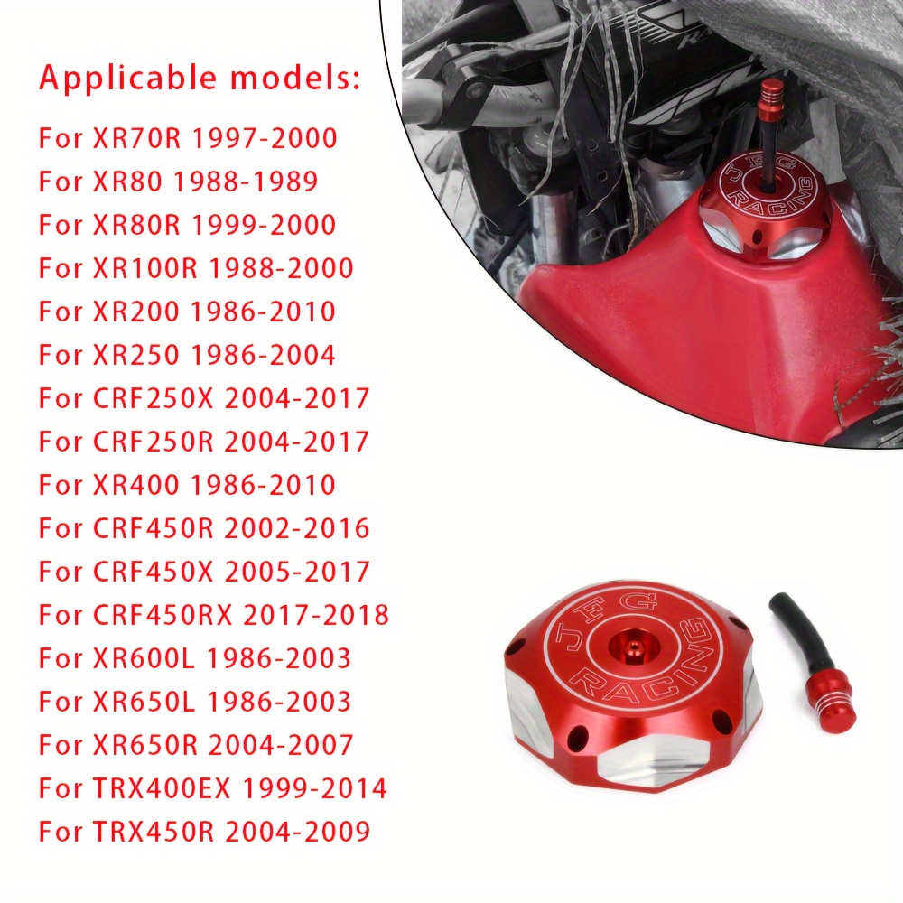 JFG MOTO CNC Gas Fuel Tank Cap Cover With Breather Valve Air