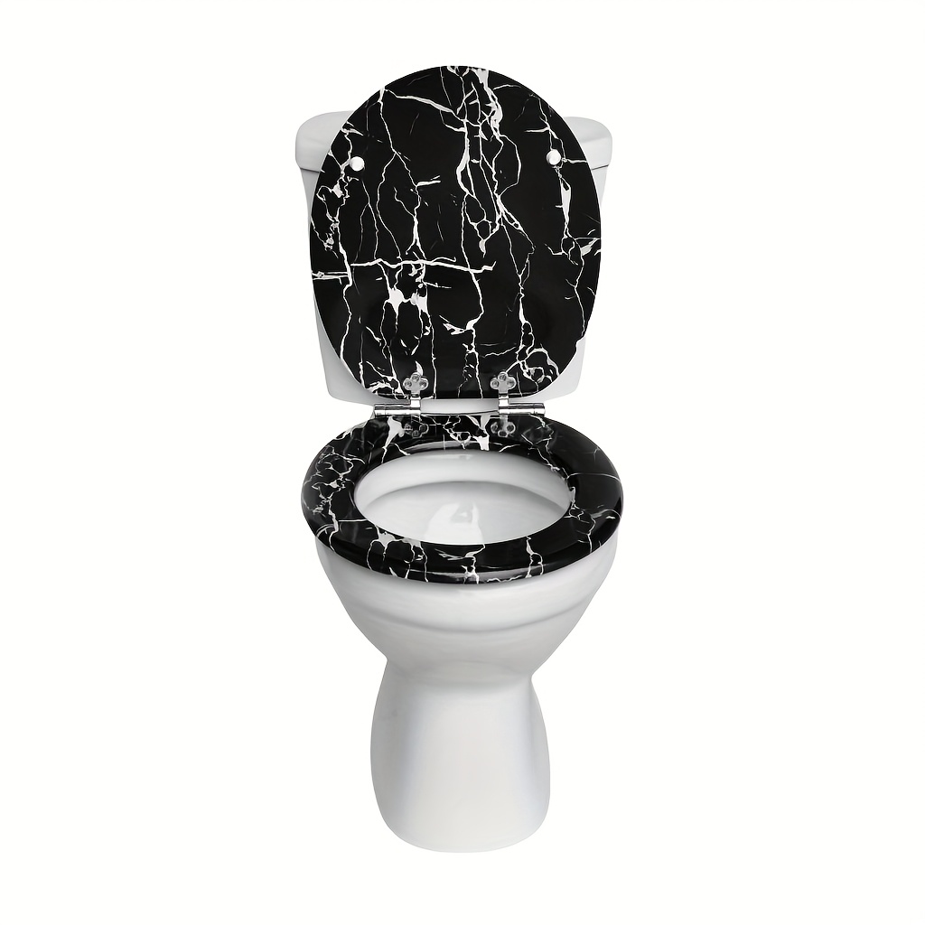 Toilet Seat, With Mechanism, Quick-release Function For , O-shaped Toilet Seat, With Adjustable Hinges, Wooden Toilet Seat, Sturdy Quality