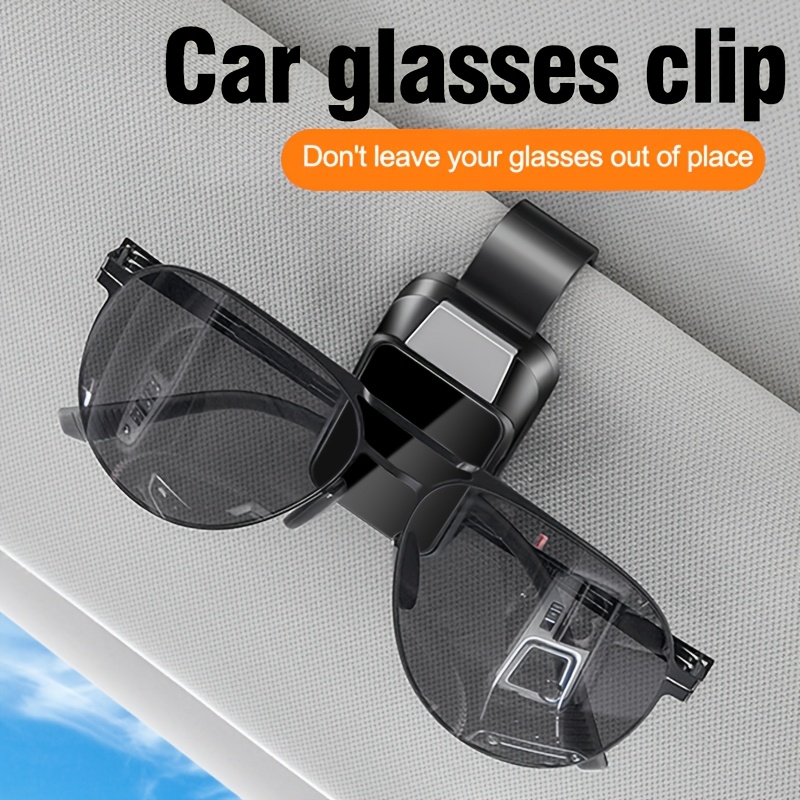 

Multifunctional Glasses Clip Holder - Fit, Sun Visor Storage For Fashion Glasses, Cards, And Tickets, Abs Resin, Board