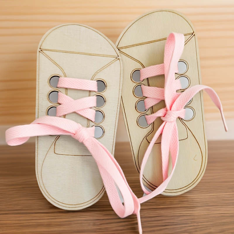 Boys And Girls' , Shoelace Tying Toys, Wooden Graffiti, Children's Puzzle, Rope Tying, Building , Christmas And Halloween Gifts