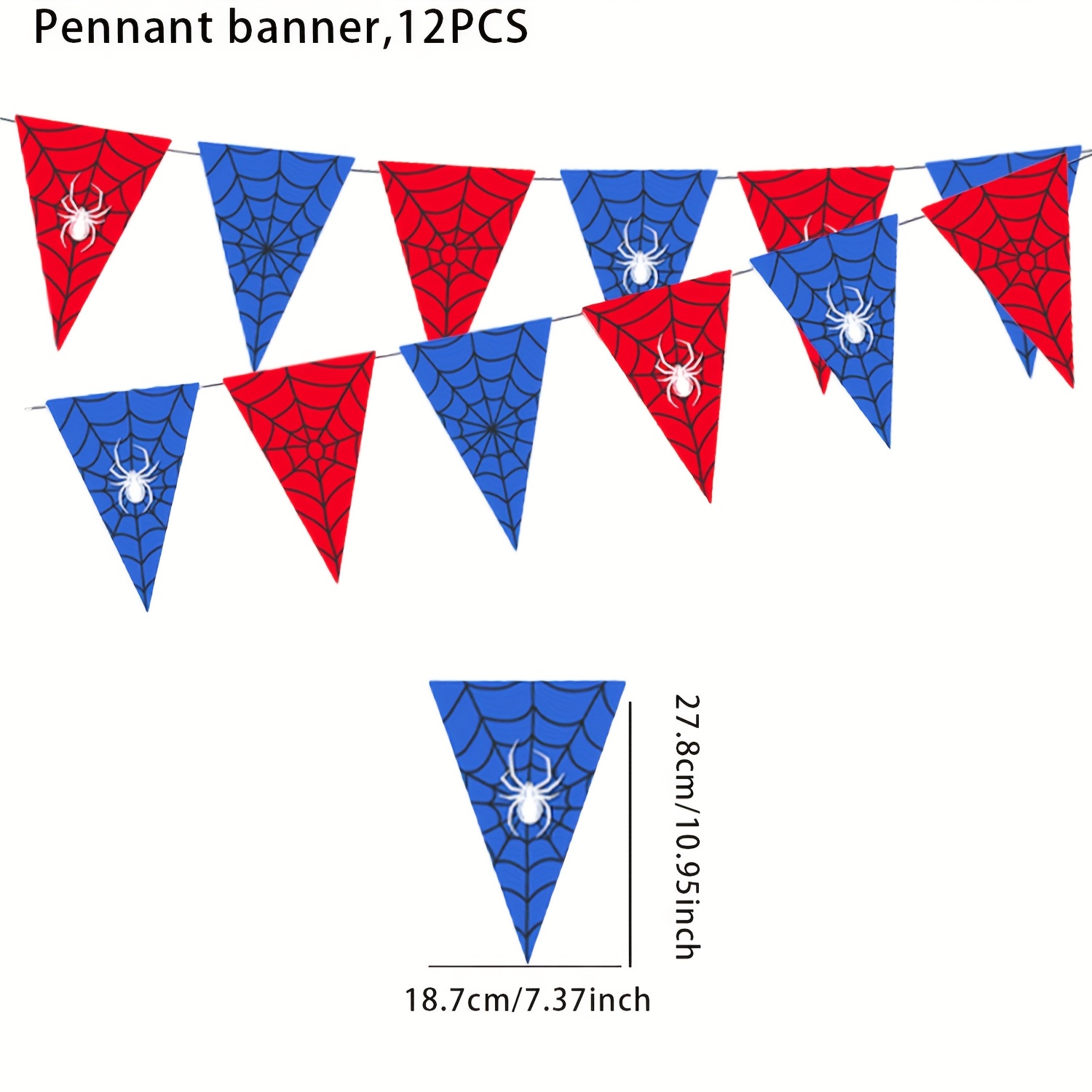 Image of Red And Blue Color Birthday Party Scene Decoration, Banner Hanging, Flower Arrangement Activities, Festival Party Supplies, Birthday Decoration, Atmosphere Supplies