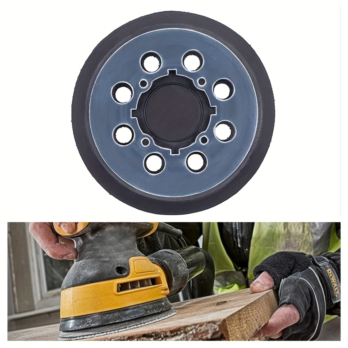 

5-inch 8-hole Sanding Disc With Hook And Loop Backing, Replaceable Sandpaper Pad For Electric Polishing Tools - Fit For Dewalt Dwe64233 & N329079 Dwe6423/6423k, Dwe6421