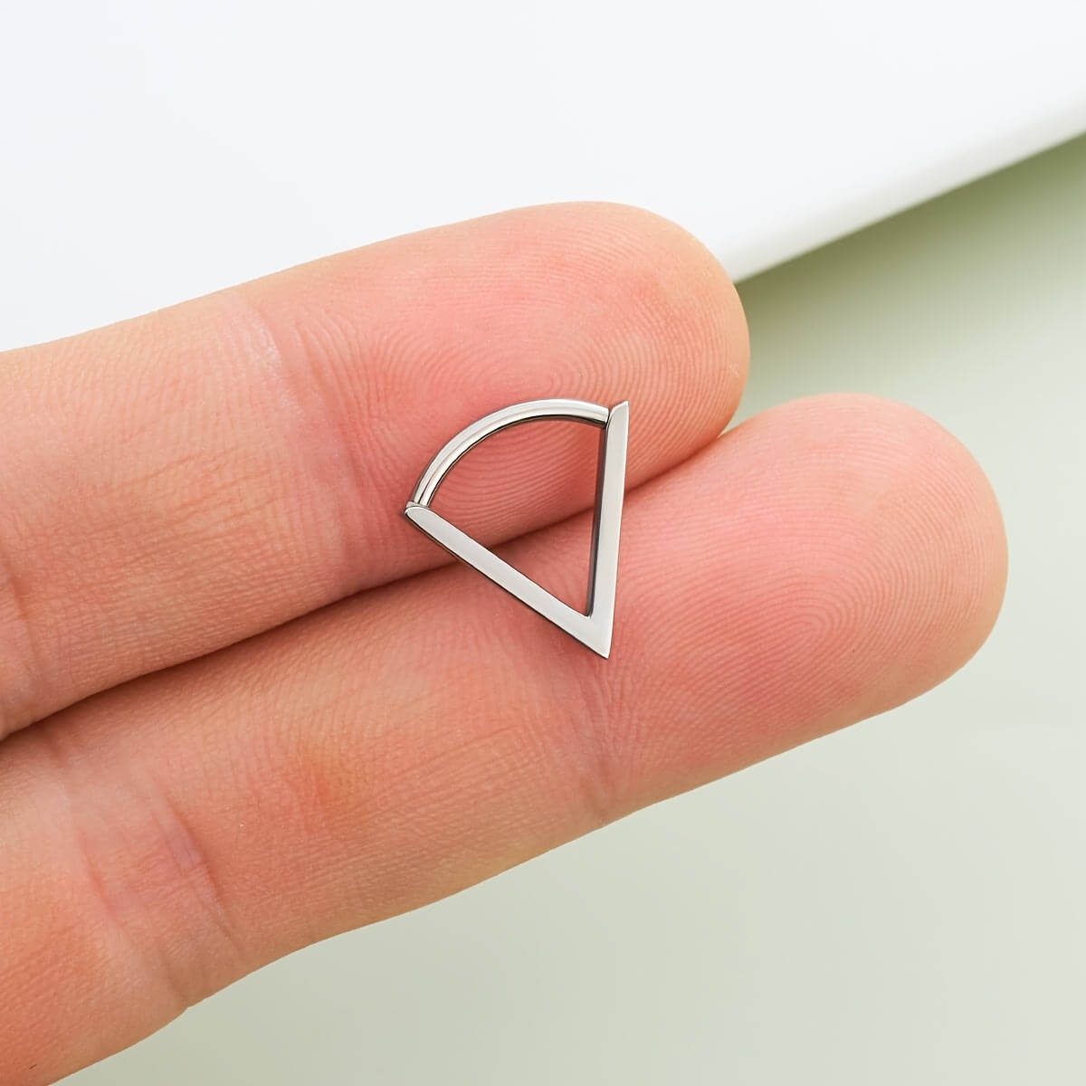 16G Titanium Triangle Hinged Segment Septum Ring for Women
