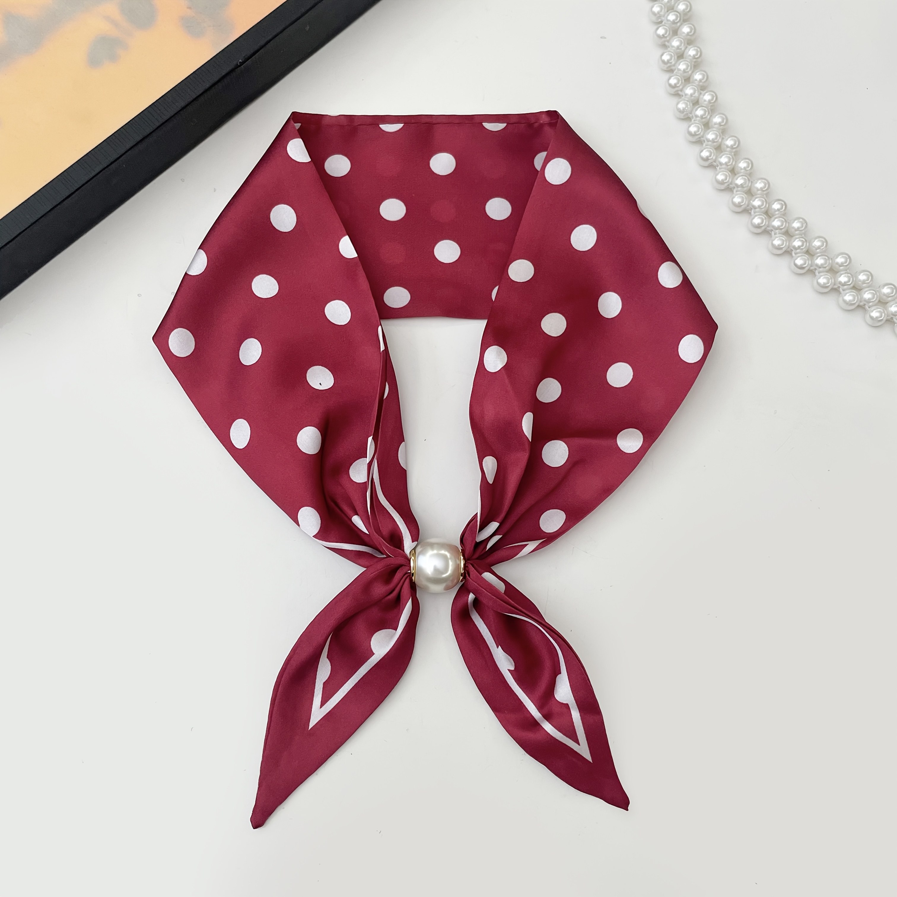 TEMU Écharpe légère et à vintage avec fermoir magnétique pour femme, adaptée cache-col, bandeau, accessoire de sac ou collier. Elle s' à diverses de