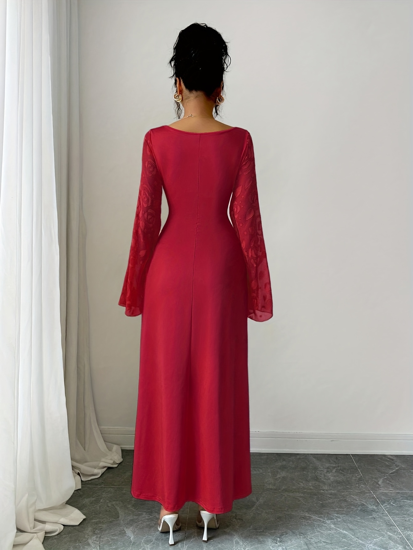 knee length dresses for ladies SSYS The Ginger Long Sleeve Maxi Dress In Black Velvet *FINAL SALE* main image 0