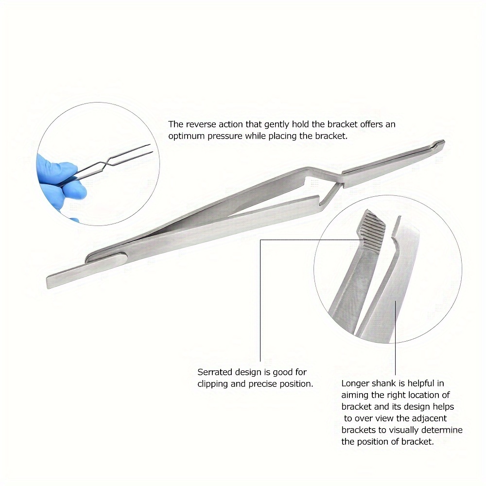 

Dental Bracket Tweezers Orthodontic Reverse Action Serrated Dentistry Instruments Stainless Steel Dental Tools Dentisty