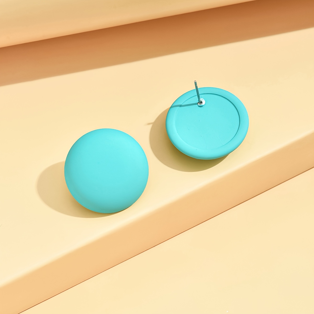 Women's Green Acrylic Circle Stud Earrings, Everyday Accessory