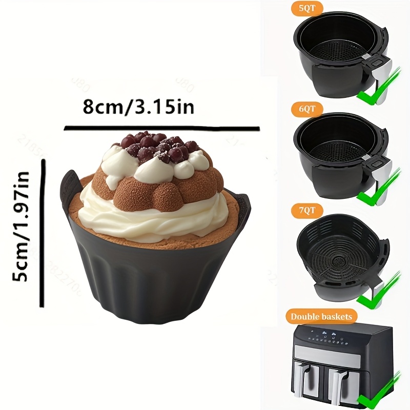 4pcs silicone cake mold reusable suitable for air fryer silicone mat air fryer omelette mini silicone omelette air fryer and toaster anti sticking   accessories Product details 2