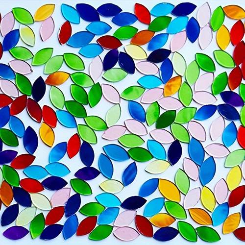 70/200/400 stück bunte blattförmige -mosaikfliesen - für diy-bastelarbeiten, lampen & kreative projekte, diy-bastelmaterialien