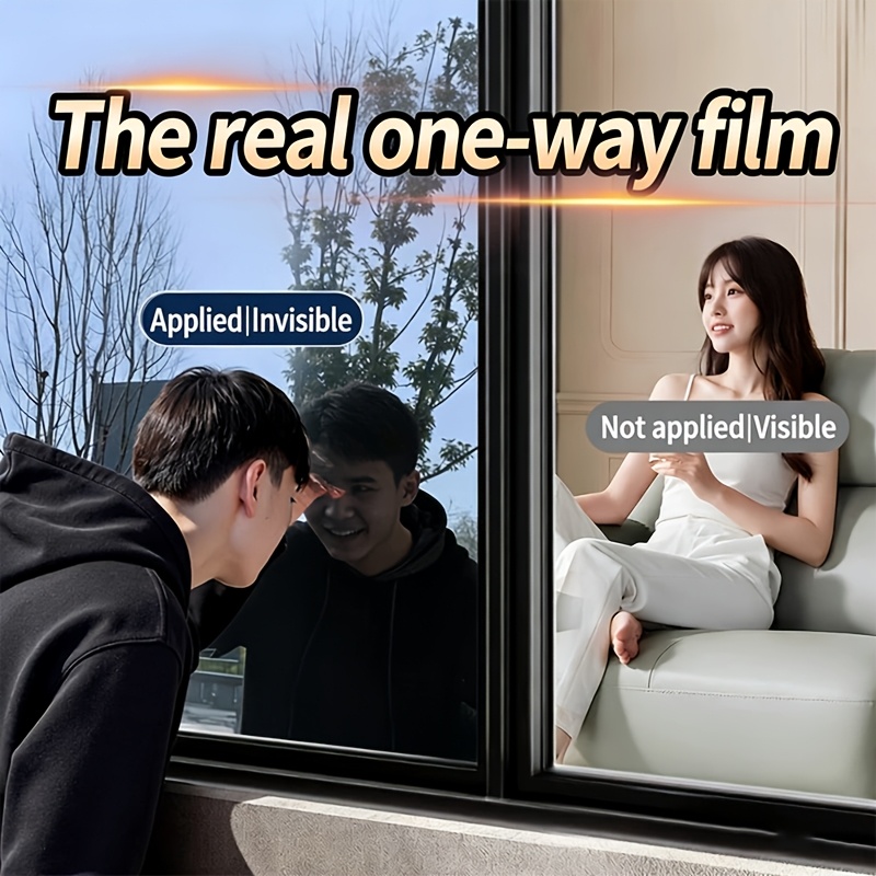 one way window privacy film with installation tools made of high quality pet material dual purpose sun protection and privacy     cool without stuffiness home window   one way vision film 99 heat  