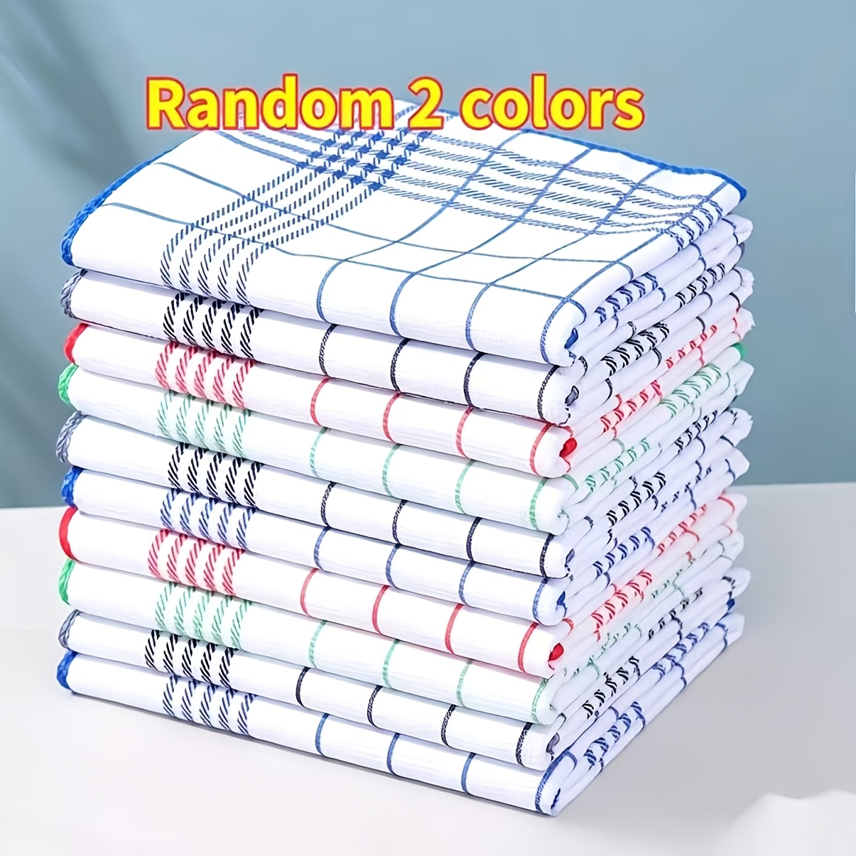 Random 2 Colors, Soft And Absorbent, Reusable. Modern Checkered Napkin, Hand-washable Kitchen Towel, Durable Household Cleaning Cloth