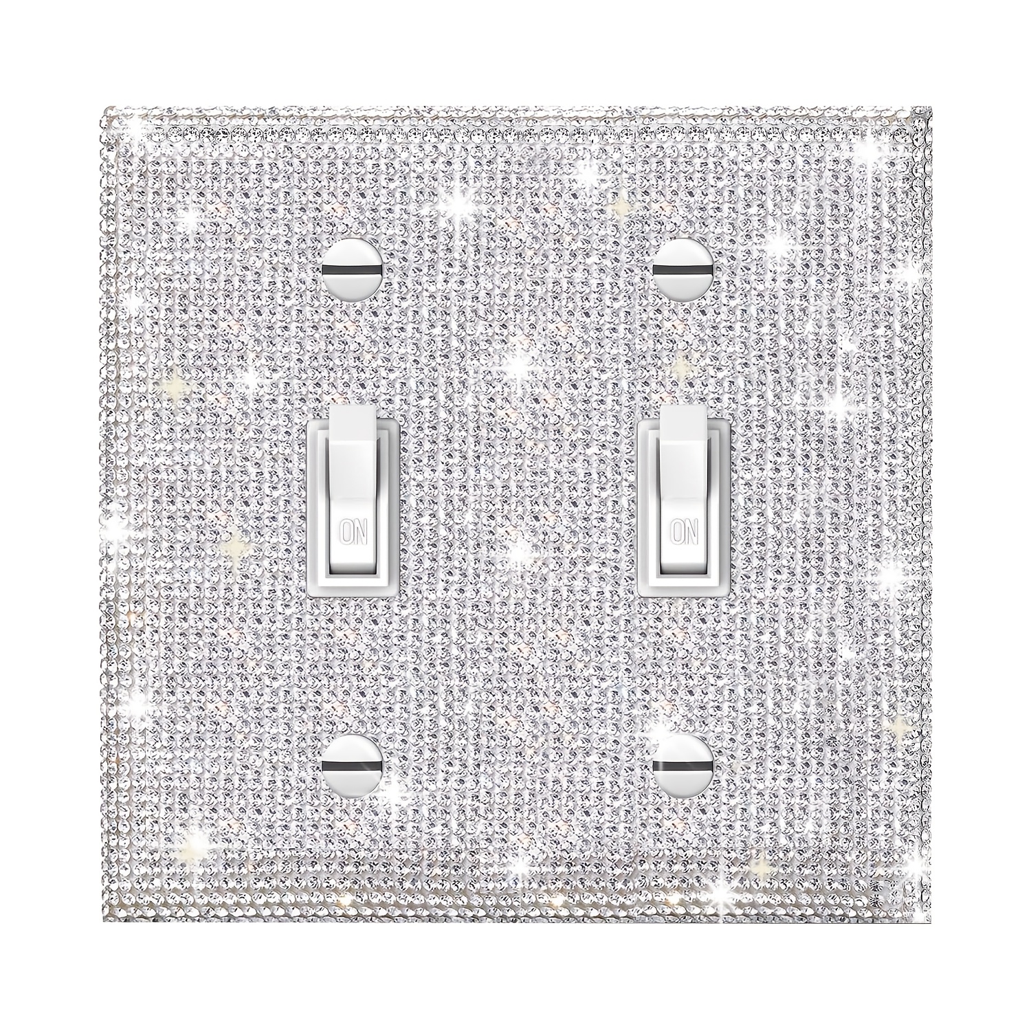 

1pc Gang Toggle Bling Silvery Light For Switch Cover Wall Plate Cover Decorator Light For Switch Or Receptacle Outlet Wall Plate Outlet Covers 2-gang Toggle For Switch Plate Covers