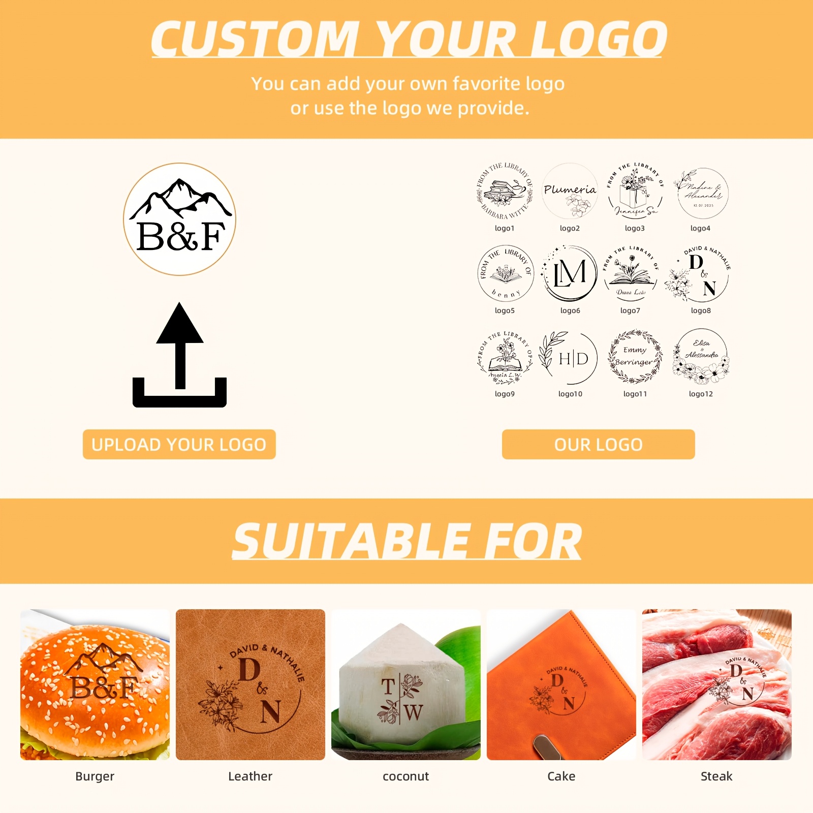 E-shop Benutzerdefiniertes Markeisen für Holz - Holz Markeisen Personalisiertes Stempel für Holzbearbeitung und Handwerk Erstellen Sie einzigartige