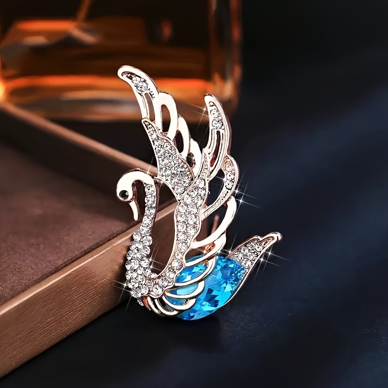 TEMU Elegante Broche de con Estrás para Banquete de Boda, Broche de Aleación para Corsage