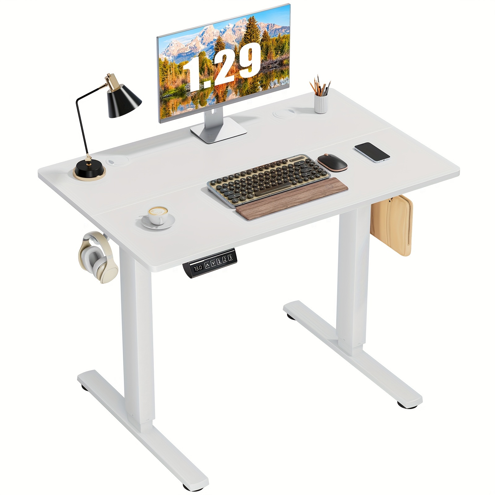 

Standing Desk Stand Up Desk, 40 Inch Electric Standing Desk Adjustable Height, Ergonomic Adjustable Rising Desk With Memory Preset For Home Office