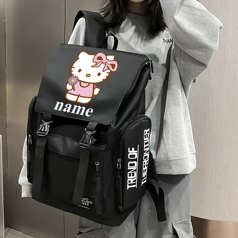E-shop Sanrio Benutzerdefinierter Hello Kitty & My Melody Rucksack - Personalisierter Namensrucksack mit Niedlichem Cartoon-Anime-Motiv, Verstellbare