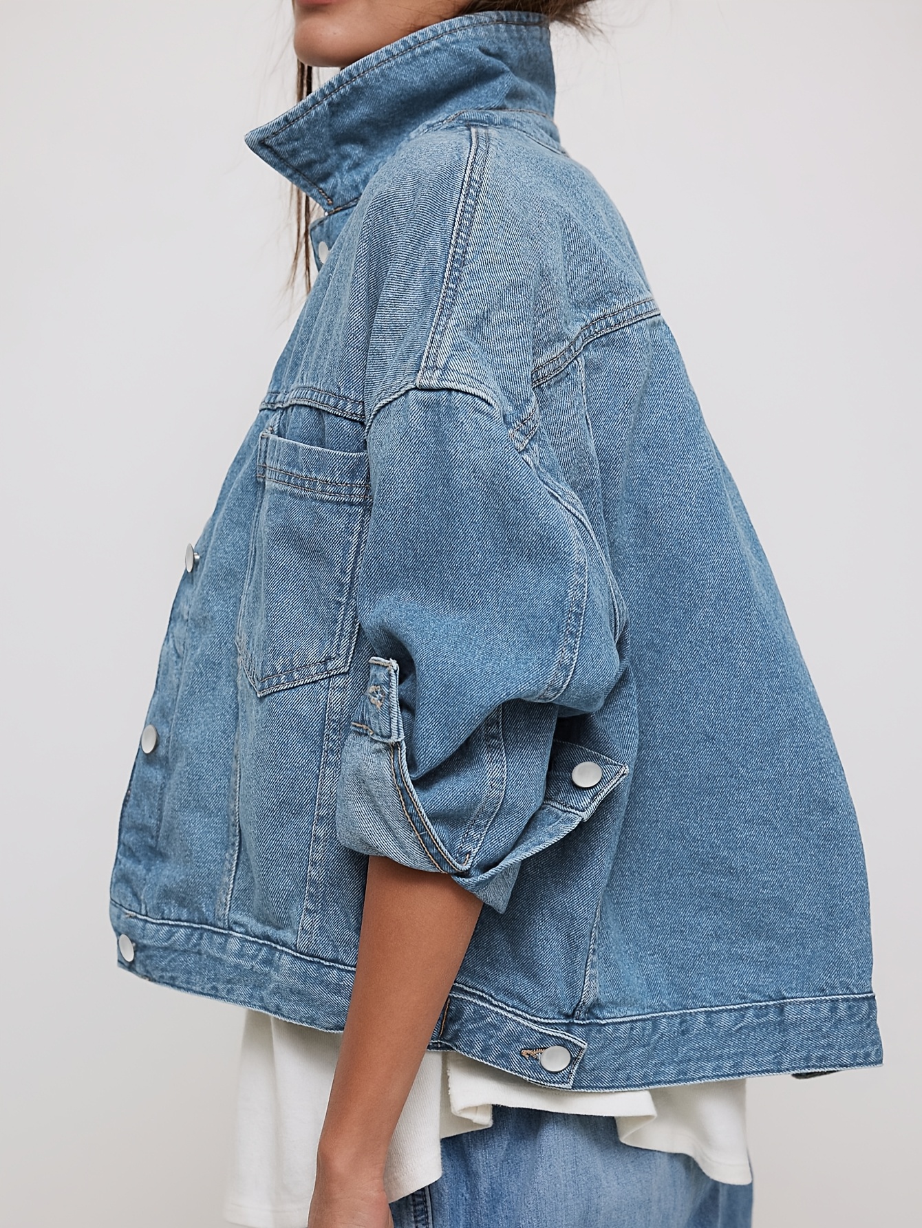 m25736*y2k hellblaues washed-denim-crop-top - 90er retro streetwear für damen, distressed loose fit casual jacke, trendiger grunge-look