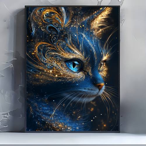 1pc 5d fantasy style cat diamond painting full art kit office wall decor size 30 40 8 15 7 inches