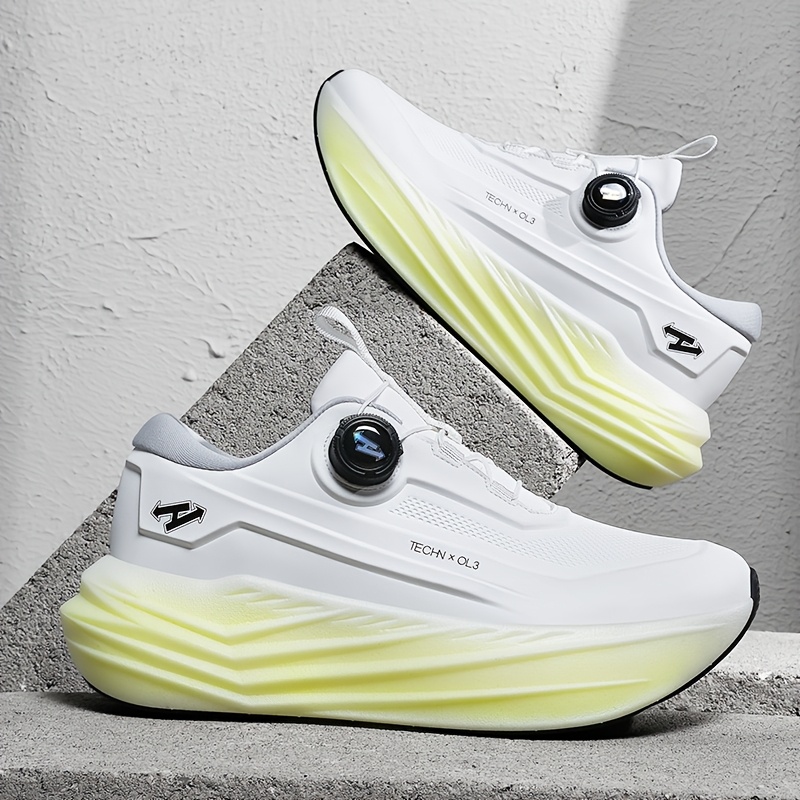 Spring New Men'S Thick-Soled Casual Shoes with Breathable Fabric, Featuring a Rotating Buckle, Versatile And Trendy for Outdoor Sports