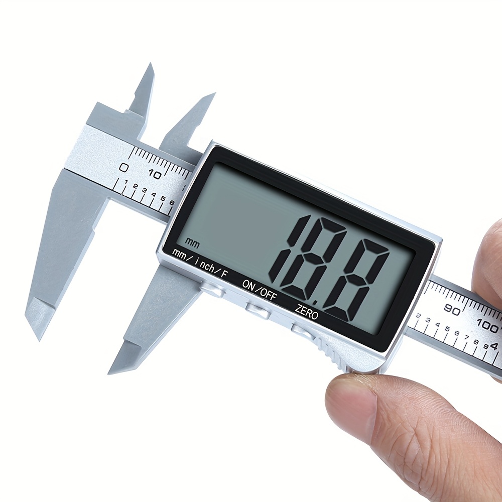 TEMU Carbon Full Lcd Display Vernier Calipers, Can Measure Depth, Step, Od And Id, Thickened Carbon Fiber Material, Durable, Suitable For Electrical,