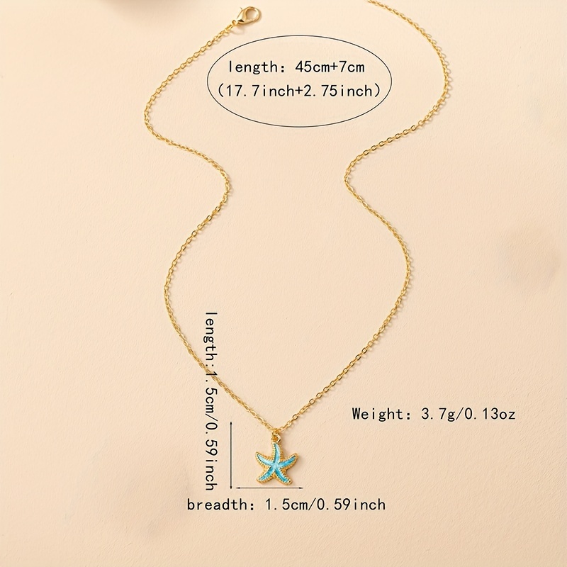 A Starfish Necklace, a Fashionable and Unique Pendant Necklace with an Ocean Theme, Perfect for Parties, Gatherings, and Birthday Gifts