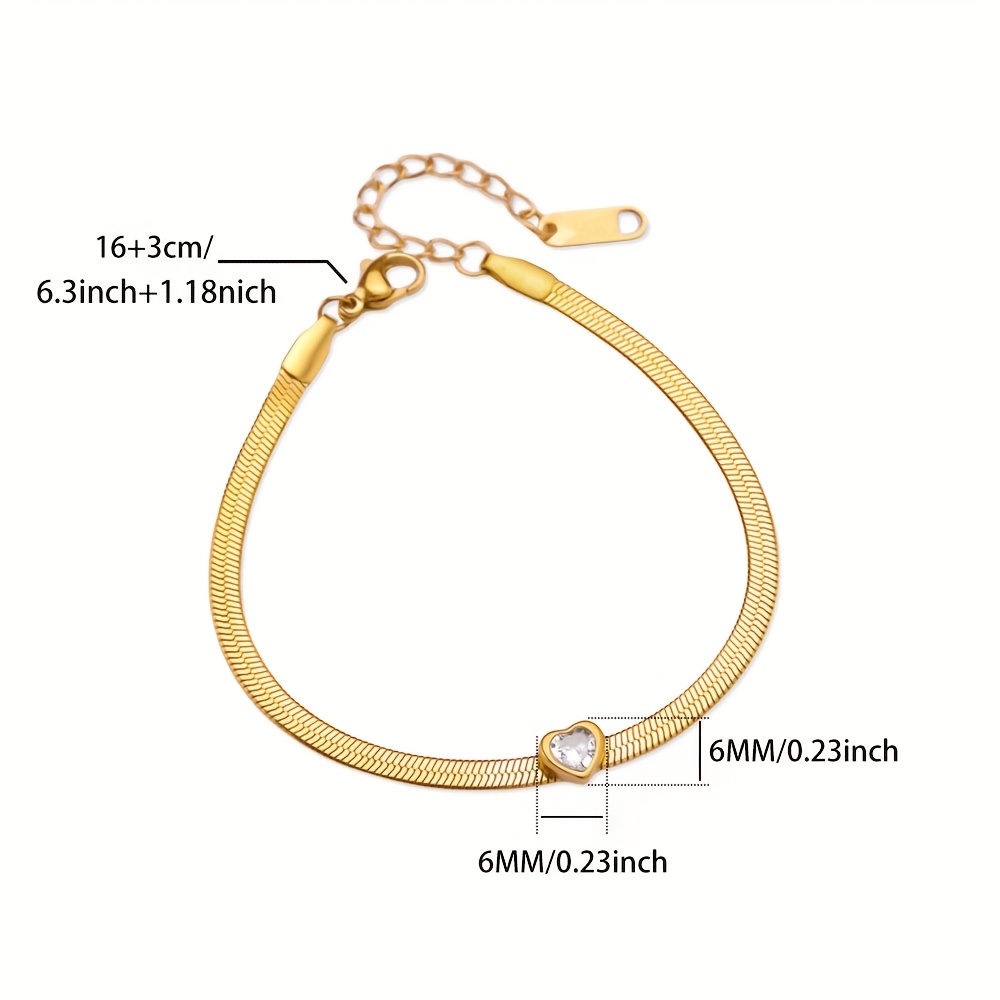 TEMU An Elegant And Unique Golden Stainless Birthstone Bracelet, Suitable For Daily Wear And Festive Occasions, For Women