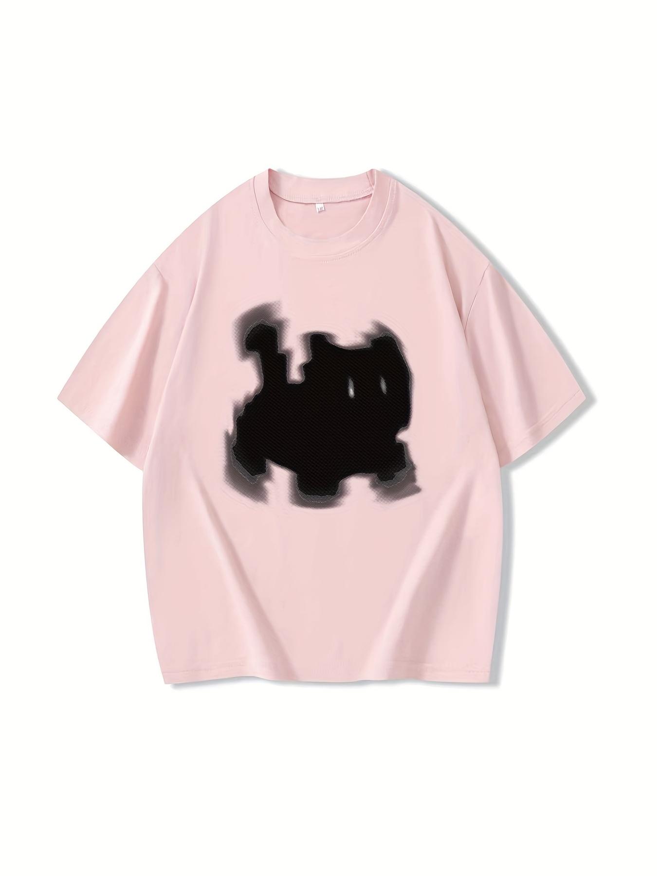 2025 boys girls oversized graphic t shirt white black Temu