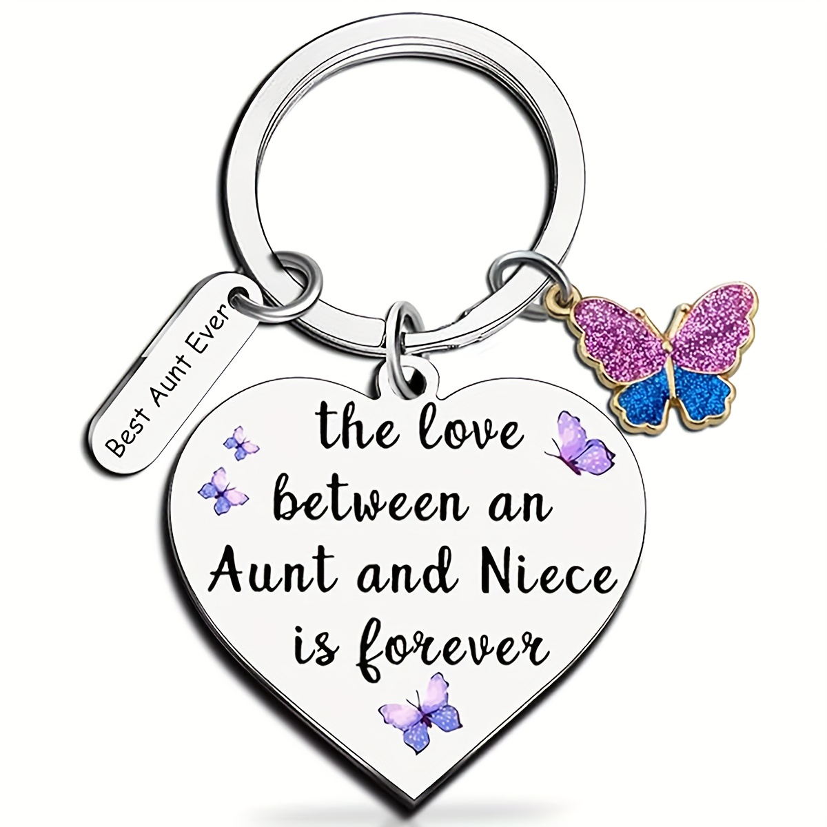 TEMU Aunt & Niece Keepsake Gift - Heart-shaped Interlocking Loop Keychain With "best Aunt Ever" & "aunt & Niece Forever" - Birthday/valentine's Day