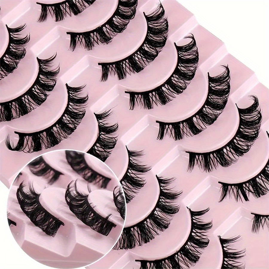 10 Pairs 8d Mink False Eyelashes - Volume Lashes With D , Thick Fluffy Volume Enhancing /heavy Lash Suitable For Beginners, Reusable Multi-use Eyelash Extensions