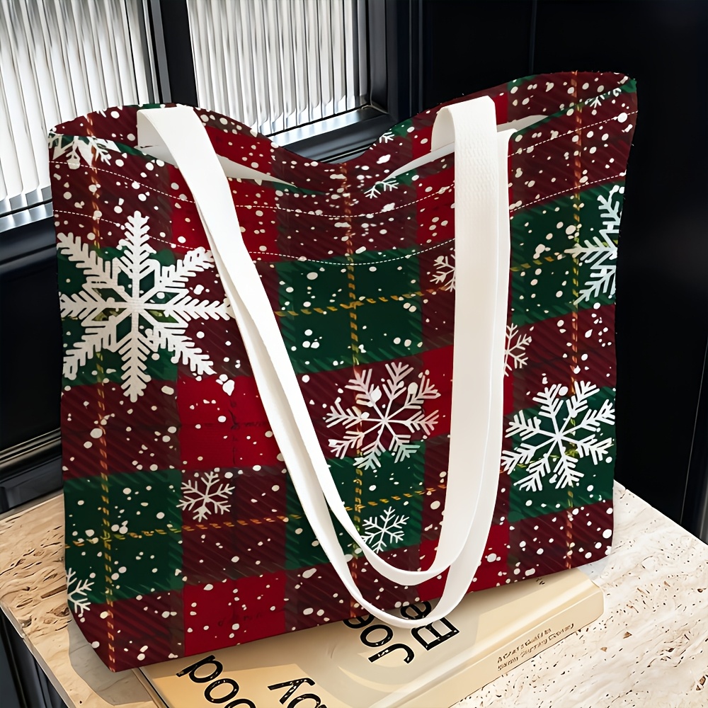 TEMU 1pc, Women's Shoulder Bag With Snowflake Background, Multi-functional And Versatile, Handbag, Clutch, Shoulder Bag, Travel Essential, Fashion