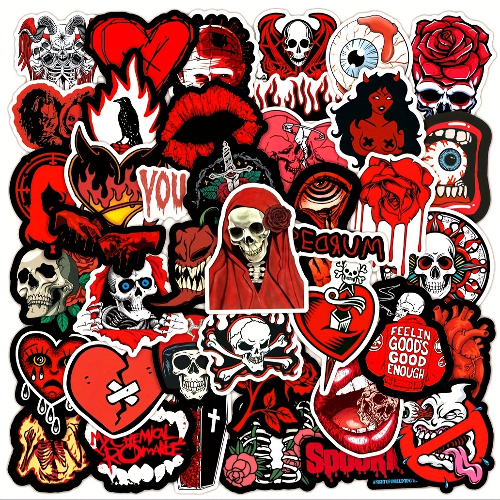 Devil Satan Series Punk Gothic Graffiti Stickers Perfect For - Temu