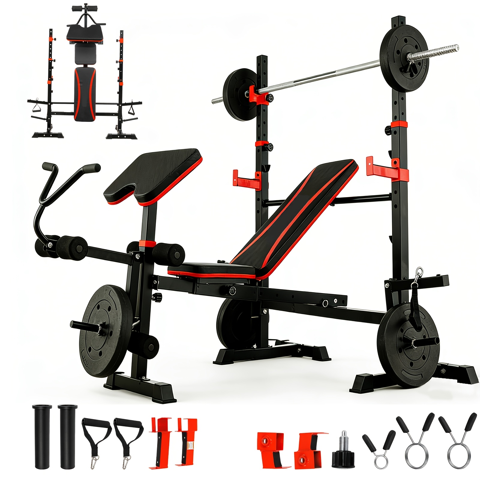 weight bench with weights sold on Temu United States