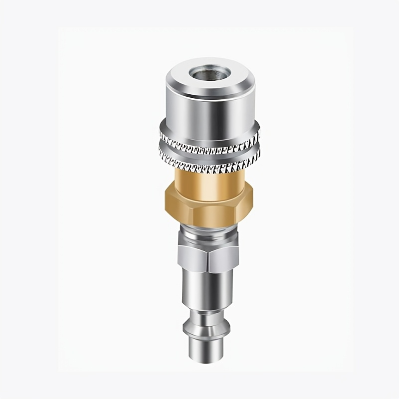 TEMU 1pc Tire Inflator Air Quick Connector, 1/4" Npt Brass And Stainless Steel Air Compressor Adapter, Heavy Duty Tire Inflation Nozzle For Car Truck