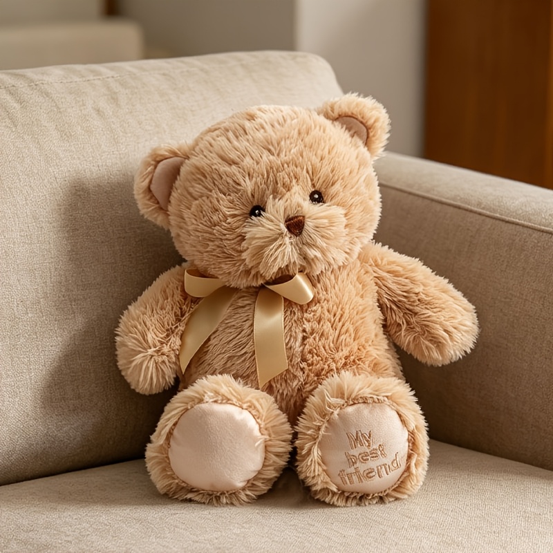 cute cartoon teddy bear plush toy cute soft stuffed bear dolls   sofa decor plush for bedroom desk decoration items funny interactive doll gift for family and friend