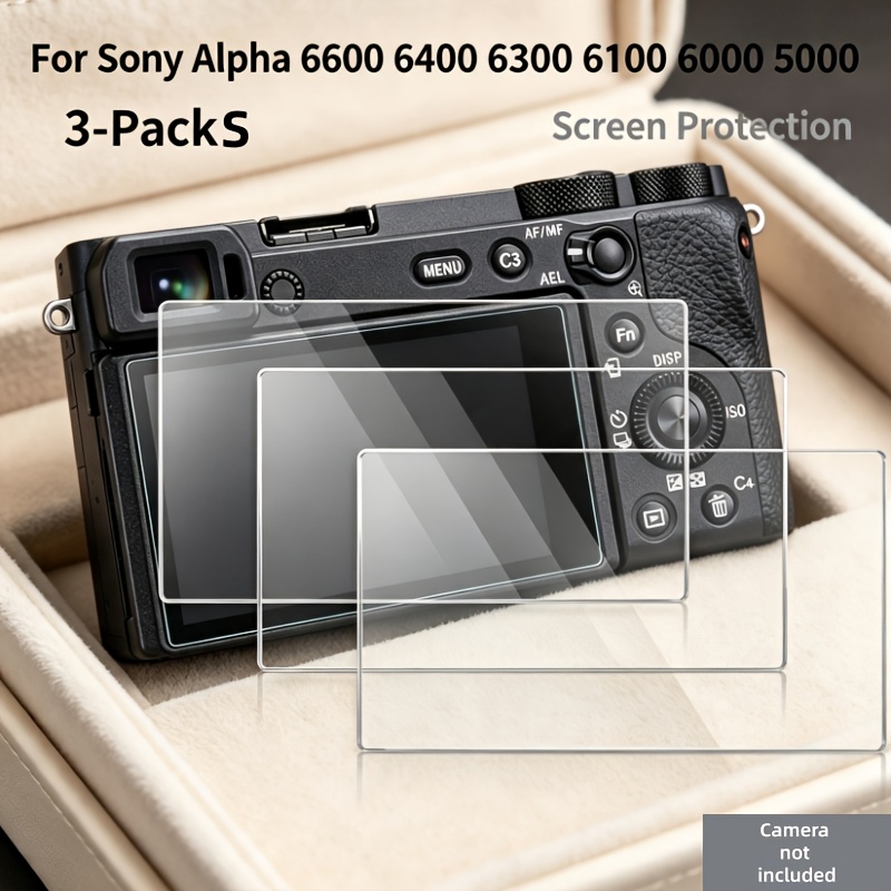 TEMU Confezione da 3, pellicola in vetro temperato da 3 pollici per serie Sony Alpha, compatibile con display per fotocamere mirrorless Sony